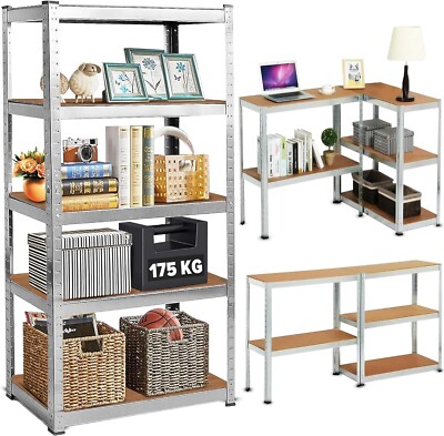 5-stufiges Regalregal Schwerlast Garage Regal Aufbewahrung Regale Einheit 150x70x30cm