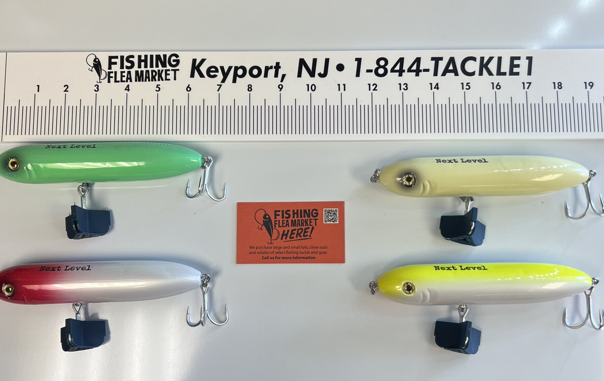 Set of 4” Next Level Rattling Doc Spook 6.5” 3.25oz Fishing