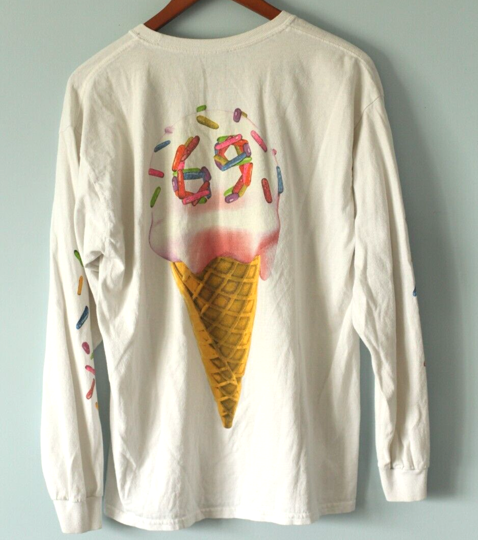 ICECREAM CONES TIGER OPEN SHIRT ＆PANTS Tekashi 6ix9ine Ice Cream Cone Pills T-Shirt 100% Cotton Long