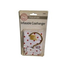Vintage Travpak Inflatable Red White Polka Dot Vinyl Blow Up Hanger NOS