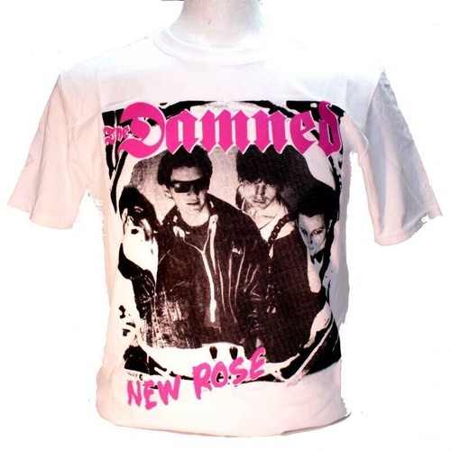 The Damned New Rose White Square Punk Rock Goth New Rose T shirt NP5868 - Picture 1 of 5