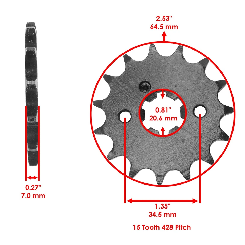 Front and Rear Sprockets Kit for Yamaha Serow 225 XT225 1992 1993 1994 1995-2007 - Image 2 of 4