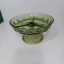 CONTINENTAL CAN HAZELWARE AVOCADO GREEN REFLECTIONS DIVIDED RELISH DISH VINTAGE