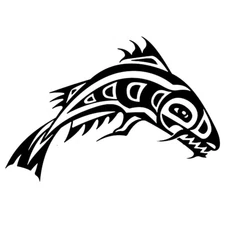 Native Tribal Shark Black Vinyl Decal Car Window Laptop Tablet Tumbler Mugs