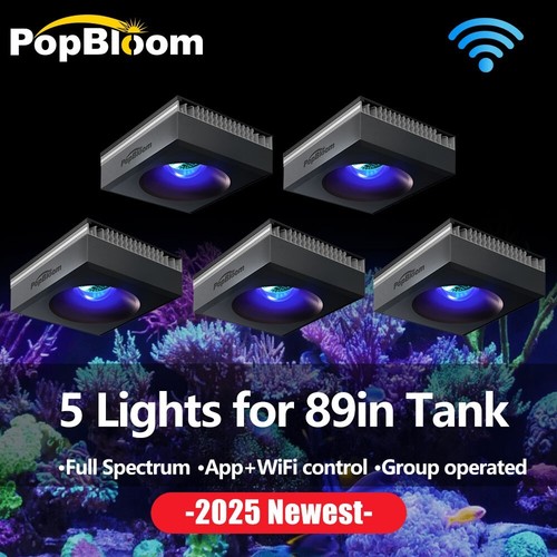 PopBloom Marine Aquarium Light LED RL90 WiFi Lamp for Saltwater Reef Coral Tank - Picture 16 of 17