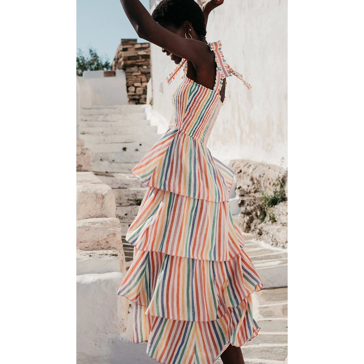 strapless open back dress Pink City Prints, Marigold Buta Calypso Dress – Hamilton Hatt
