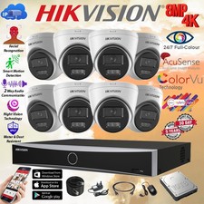8MP 4K HIKVISION CCTV NVR COLORVU IP POE IN/OUTDOOR 2-WAY AUDIO CAMERA SYSTEM UK