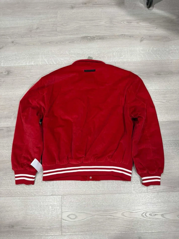 Red Hudson corduroy varsity jacket with "Free Thinkers 2002" Size M BRAND NEW - Image 3 of 4