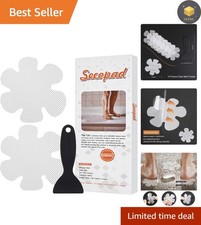 12 Non-Slip Bathtub Stickers for Safety with Scraper - Clear 8.0cm