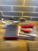 Nintendo Wii Mini Console Red With Games & Controller
