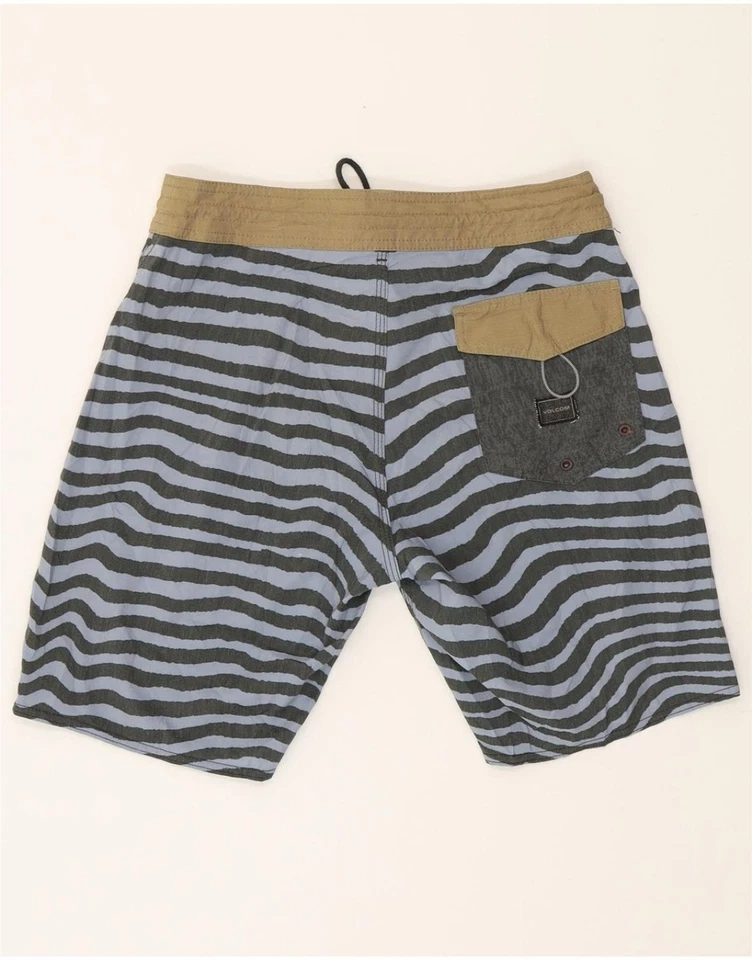 VOLCOM Mens Swimming Shorts Small Grey Striped NA02 - Image 2 of 4