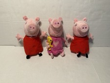 Vintage 2003 Talking Peppa Pigs Plush Lot Of 3 12 Inch