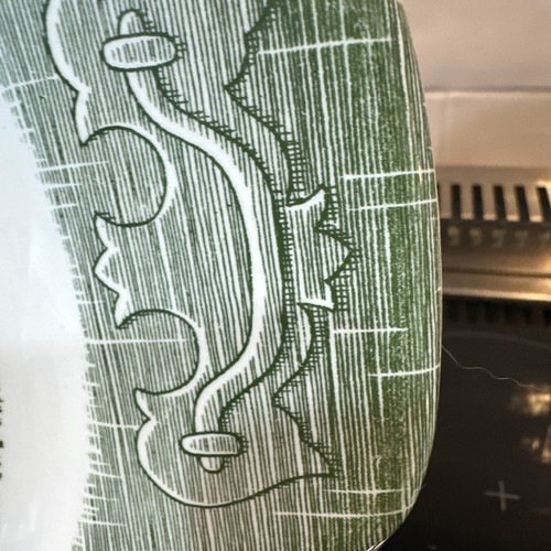 Vintage Rare The Old Curiosity Shop Cake Plate with Handles Green - Picture 9 of 9