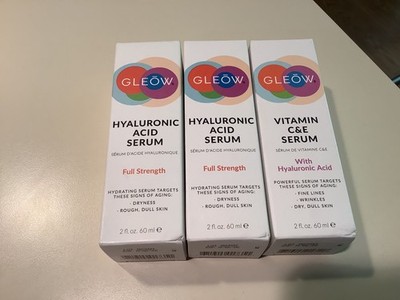 GLEOW Vitamin C Serum, Maximum Strength, Hyaluronic Acid, Vitamin E (2oz) Lot 3