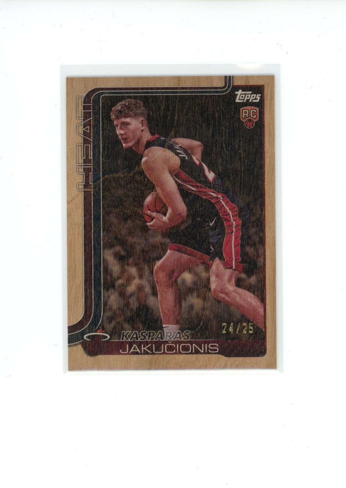 2025-26 Topps Kasparas Jakucionis #220 Rookie RC Wood Parallel 24/25