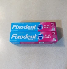 (Pack of 2) Fixodent Complete Original Denture Adhesive Cream 2.4 oz EACH, NEW 