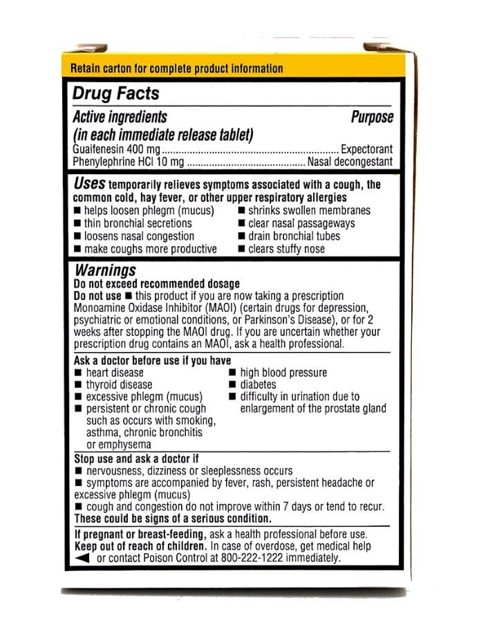 Регби облегчение заложенности груди PE пазухи - 60 таблеток | Mucinex (1-2028) - 3 упаковки - Изображение 4 из 4