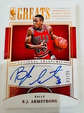 BJ Armstrong 2022-23 Panini National Treasures NBA Greats Autograph Auto /25