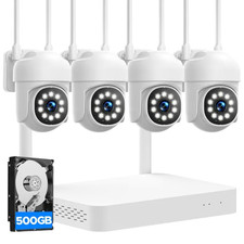 CAMCAMP Surveillance WiFi 4 Caméras 2MP NVR Audio Vision Nuit IP65 500GB