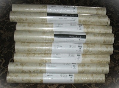 Damask Wallpaper Wallquest Wallpaper BF50103  Gold/Beige / 29 rolls available