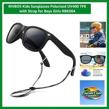 Kids Sunglasses Polarized UV400 TPE with Strap for Boys Girls