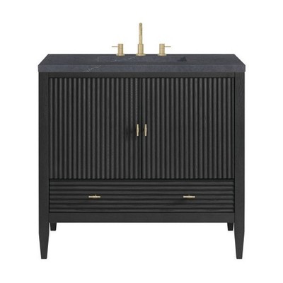 36'' James Martin Myrrin 485-V36-CBO-3CSP Vanity Cabinet Charcoal Soapstone Top