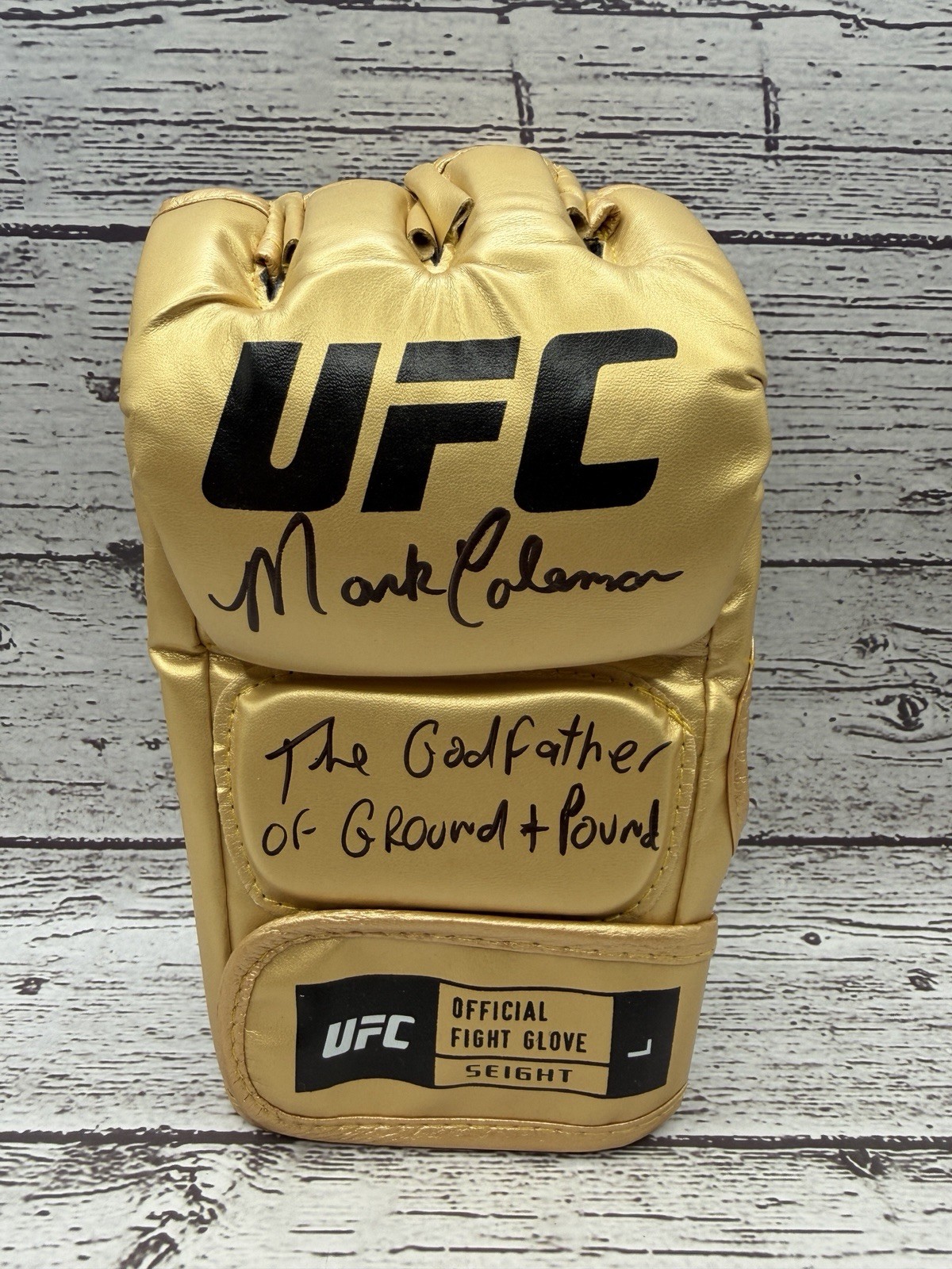 Mark Coleman Autographed UFC Gold Glove Signed  The Godfather Of Ground & Pound