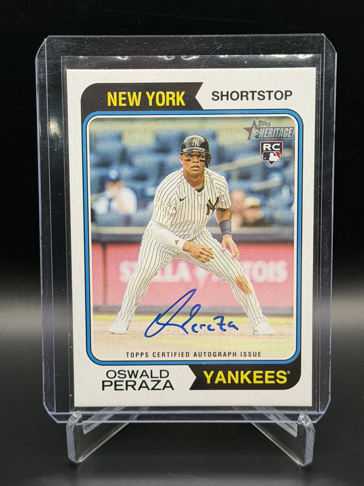 Oswald Peraza 2023 Topps Heritage Real One Rookie RC Autograph Auto Yankees 