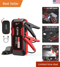 Portable 4000A Car Jump Starter with LED Light & LCD Display for 12V Vehicles
