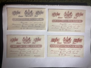 Südafrika 4er Set Schilling Schein Kapstadt Lagergeld Zweiter Burenkrieg 1902