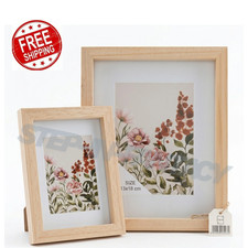 13X18CM WOODEN PHOTO FRAME NATURAL WOOD PICTURE FRAME WALL DESK DISPLAY