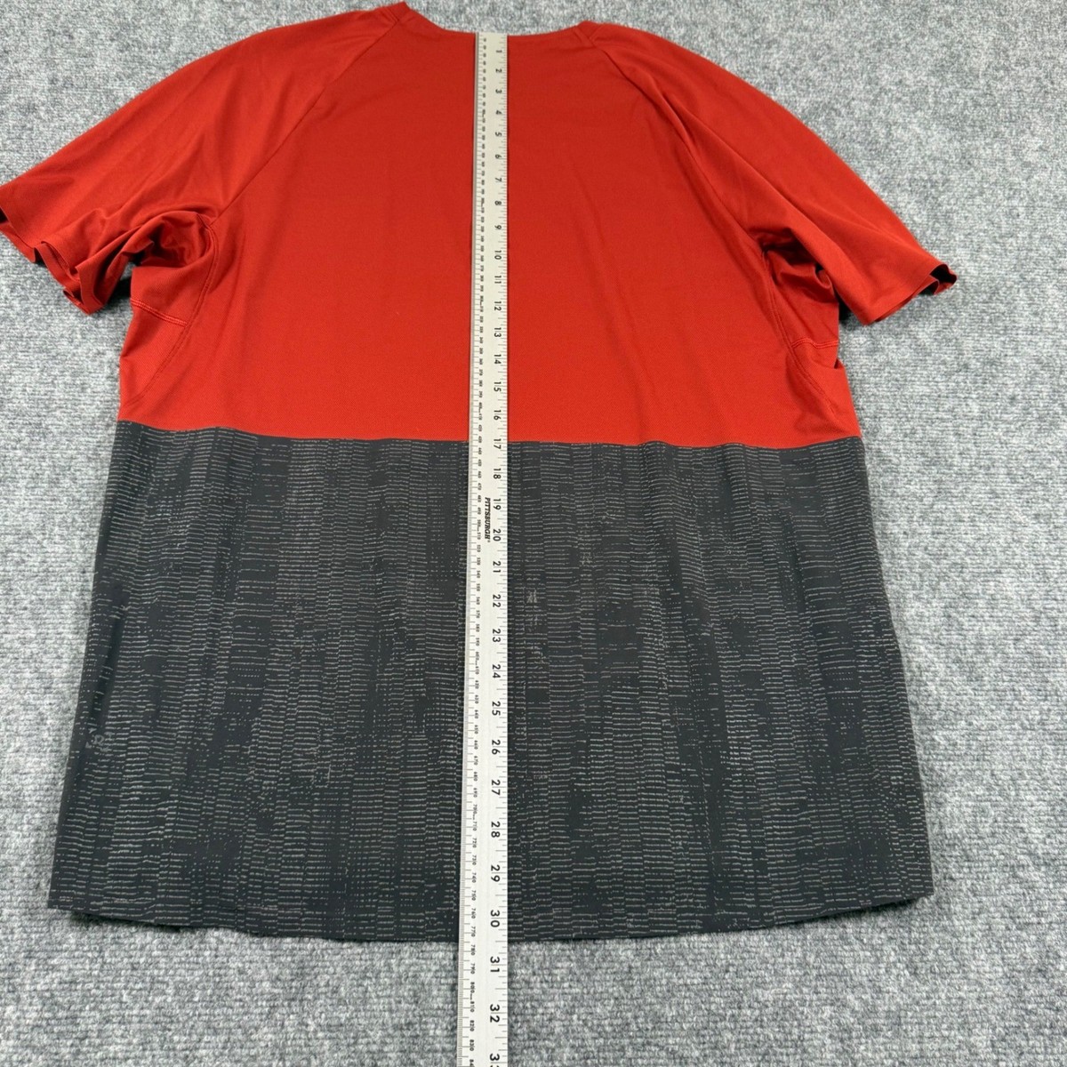 Lululemon Shirt Large Red Precise Tee Short Sleeve V Neck Athletic Training Mens View 6