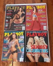 Lot of 4 Playboy Magazines 2008 GIRLS NEXT DOOR ,WWE DIVA , WOMEN OF HOOTERS,ETC