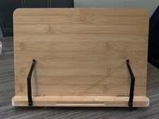 Bamboo Portable Adjustable Desk Book Holder Stand for Reading and Cookbooks
