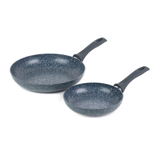 Russell Hobbs Frying Pan Set 2 Piece Non-Stick Blue Marble Aluminium 20/28 cm - Picture 4 of 8