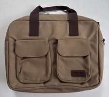 Bella Russo Canvas Crossbody Messenger Bag Two Tone Laptop Computer Adj Strap