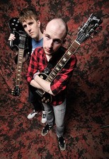 Portrait of Matthew Davies James Davies guitarists with Welsh rock- Old Photo 2