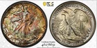 1943 PCGS MS67+ Walking Liberty Half Dollar CAC APPROVED Monster Toned/Rainbow!