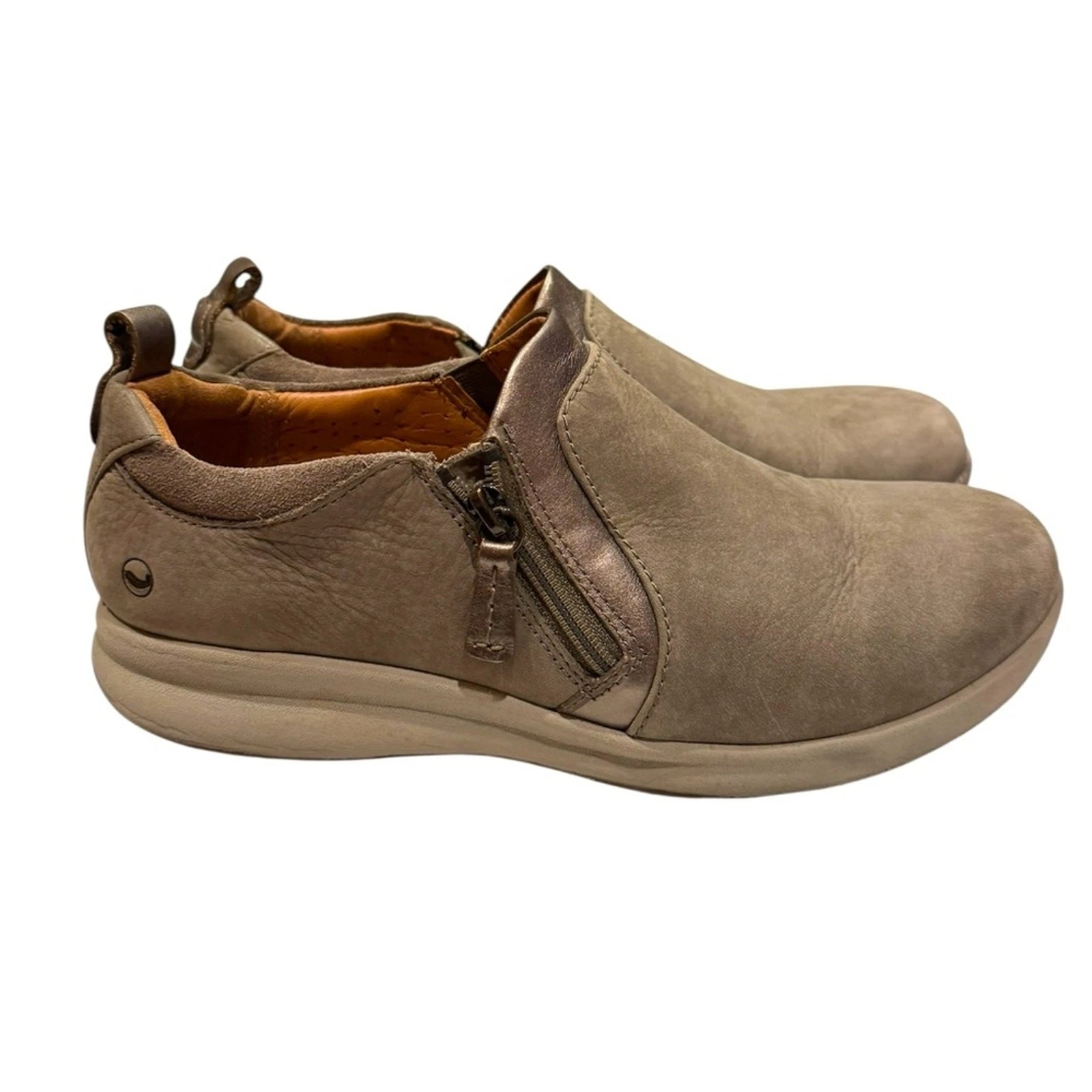 Scarpe slip on CLARKS destrutturate con zip laterale senza ornamento GRIGIO donna taglia 8