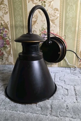 1-Light Black Motion Sensing Dusk to Dawn Outdoor Wall Lantern Sconce 30 Day Wty - Image 1 of 4