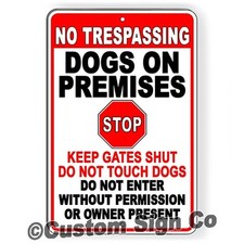 Beware Of Dogs Metal Sign Dog Will Bite Security Keep Out Warning Do Not Enter