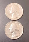 1972- P &D Washington Quarters 25c US Old Coins Circulated (#1) Lot of 2
