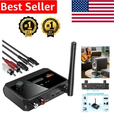 Bluetooth Audio Adapter for Home Stereo: RCA & AUX Connection, Plug & Play Setup