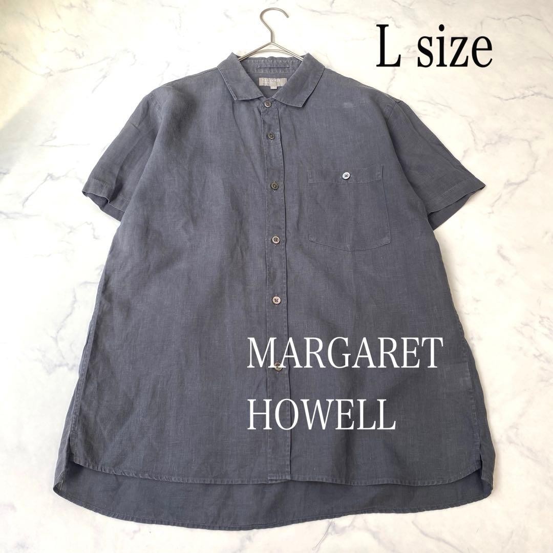 MARGARET HOWELL SHORT SLEEVE SHIRT LINEN Gray Authentic From Japan