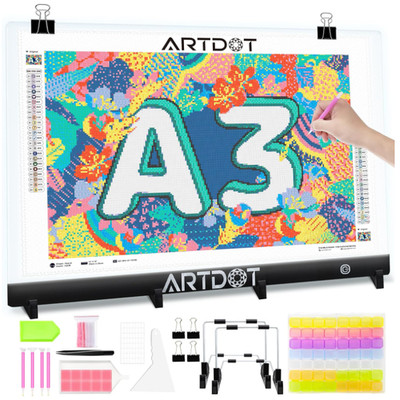 ARTDOT Leuchttisch A3 5D Diamond Painting Lichtplatten mit Ständer