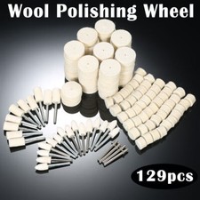 129pcs Wool Wheel Felt Polishing Buff Buffing Buffer Set Dremel Rotary Bit Tool
