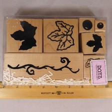 JRL Design DOTS Rubber Stamp Set S276 Through the Grape Vine Leaves Grapes 53