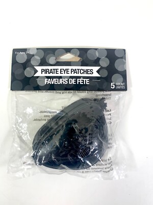 Pirate Eye Patches Black 5 Count New !!! for Fun Parties,  Halloween etc.