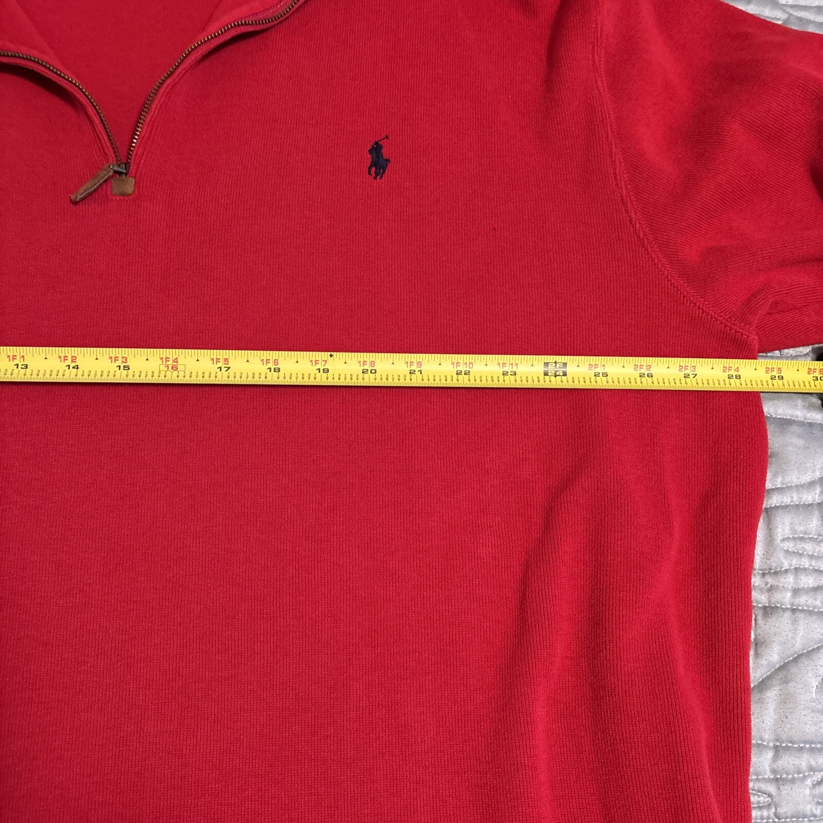 PONY Polo Ralph Lauren pullover 1 4 cerniera uomo manica a L rossa alta 2XLT lunga