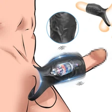 Men Penis Cock Ring Vibrator G-spot Dildo Massager Couple foreplay sex toys